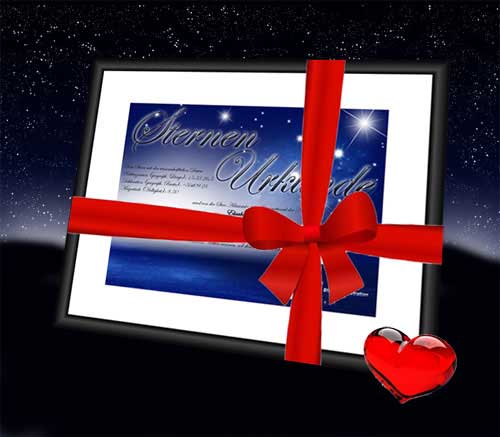 Last Minute per E-Mail STERNTAUFE PLATIN Express DAS Geschenk zum Valentinstag